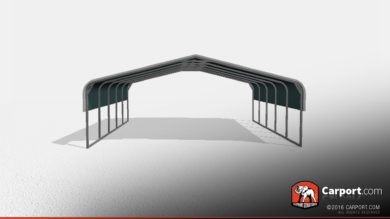 Clearance Two Car Metal Carport 24x21x7