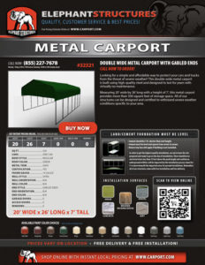 Double Wide Metal Carport