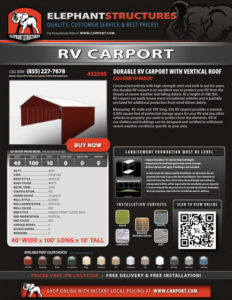Durable RV Carport