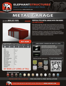 Vertical Style Metal Garage