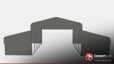 county style metal horse barn open center