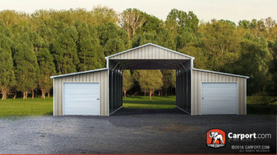 42x21 Four Car Barn with Lean-Tos