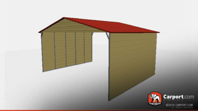 metal carport with closed sides