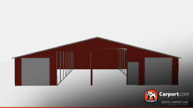 durable steel structure with lean-to's and open base