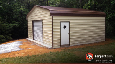 18x21 Regular Style Garage with Brown Roof and Clay Walls