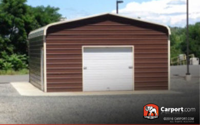 18x21x8 Double Wide Garage with Clay Roof and Clay Trim