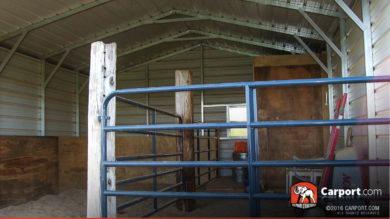 20x24 Double Wide Horse Shelter with White Roof and White Walls