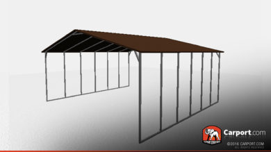 open style steel carport w boxed eave roof