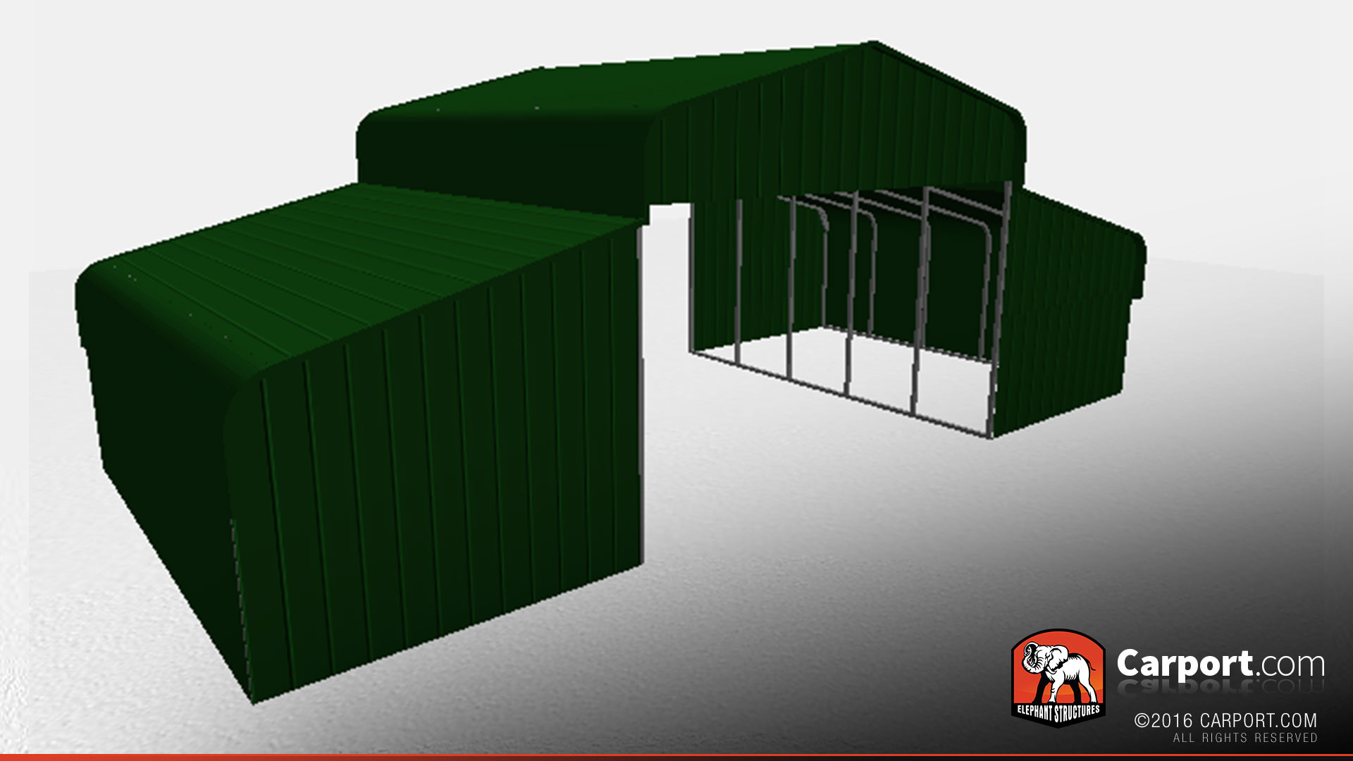 partially-enclosed-county-style-metal-horse-barn-32305-side1 steel horse barn partially enclosed