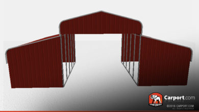 36 x 21 x 11 partially-enclosed-metal-horse-barn