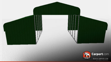 Strong Steel Barn with Open Center 36' x 21' x 12