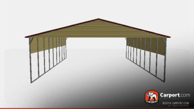 Triple wide metal carport with open sides