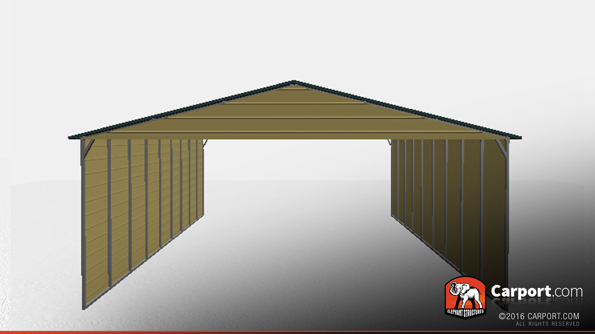 triple-wide-car-port-w-closed-sides-26x26x10-32284-front triple wide carport with closed sides