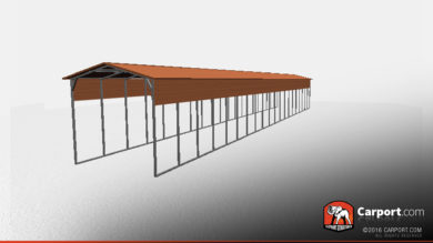 12 x 80 x 10 metal carport with open sides